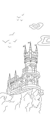 Ласточкино гнездо в Крыму раскраска для детей