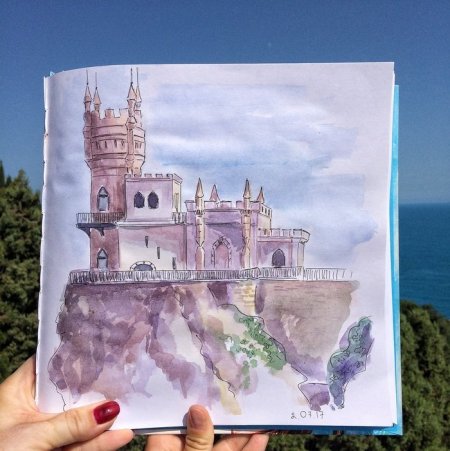 Ласточкино гнездо Крым красками