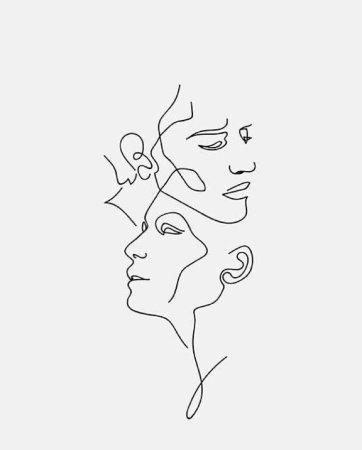 Лицо одной линией