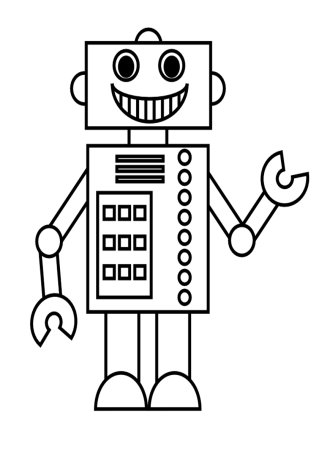 Робот черно белый