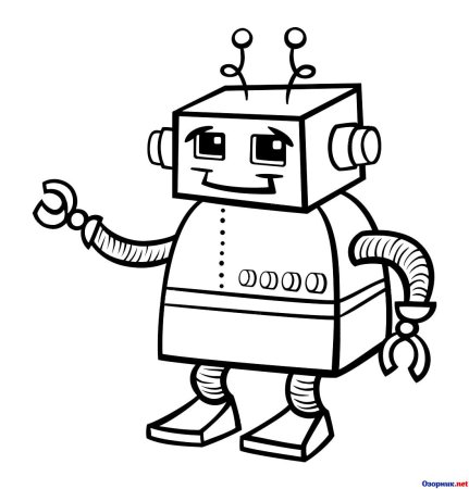 Раскраска робот с оружием
