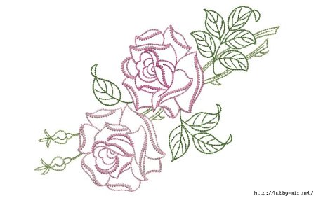 Розы для вышивания гладью