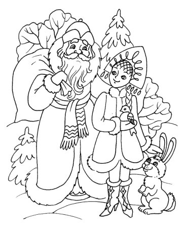 Дед Мороз раскраска