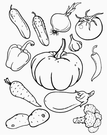 Овощи раскраска для детей