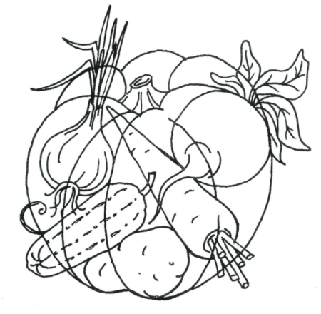 Раскраска. Овощи.