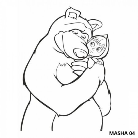 Раскраски Маша и медведь крупные