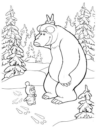 Рисование Маша и медведь