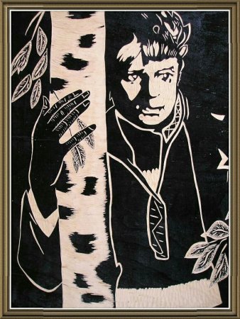 Линогравюра Есенин