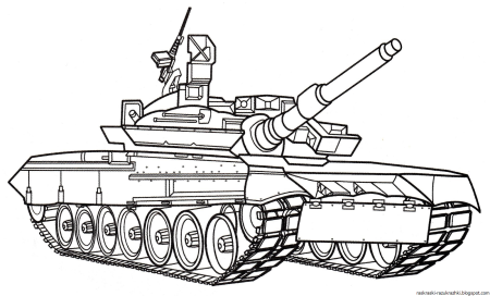 Раскраска танк т 90