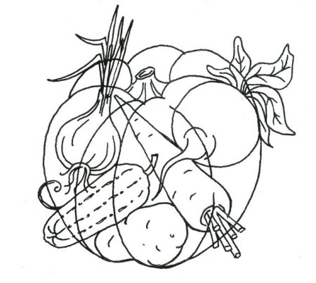 Раскраска. Овощи.