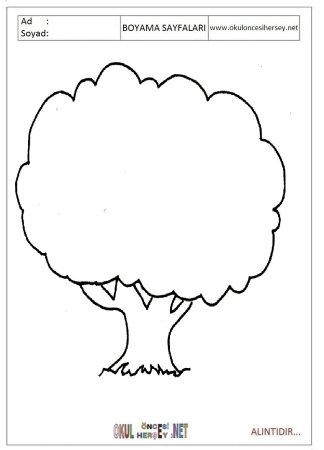 Дерево контурный рисунок