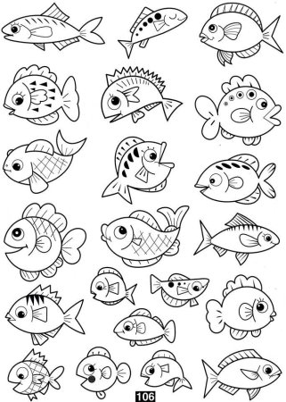 Рыба раскраска для детей