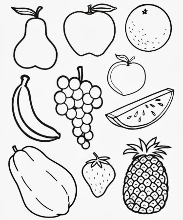 Фрукты. Раскраска