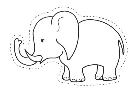 Раскраска слон для детей 3-4 лет