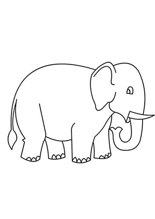 Контур слона для вырезания