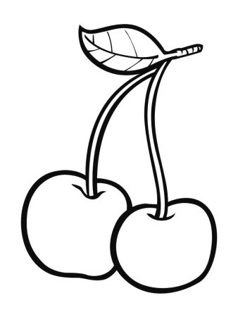 Вишня раскраска