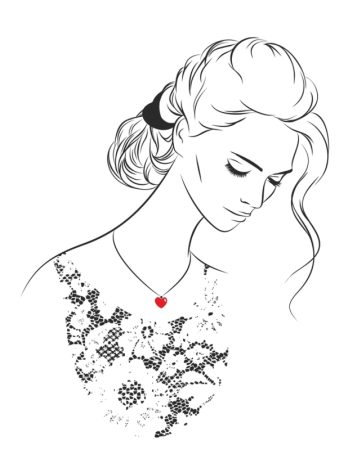 Контурные рисунки девушек