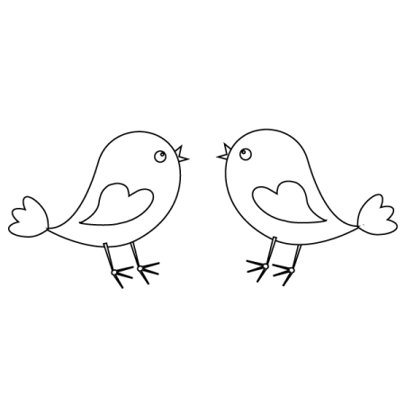 Птичка контурный рисунок