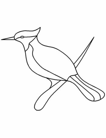 Птица контурный рисунок