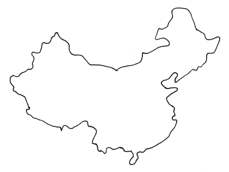 Очертания Китая на карте