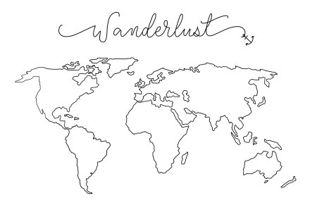 Карта мира трафарет