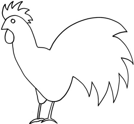 Шаблон петуха для рисования