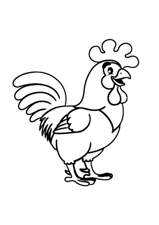 Петушок. Раскраска