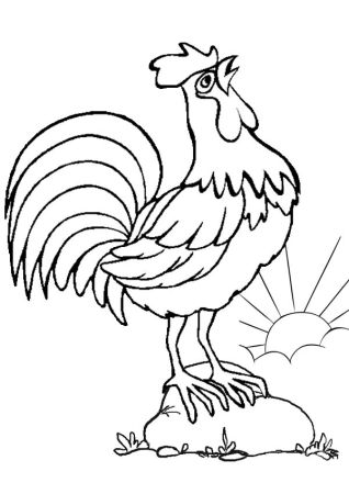 Петушок. Раскраска