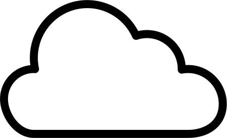 Контурное изображение тучки для детей