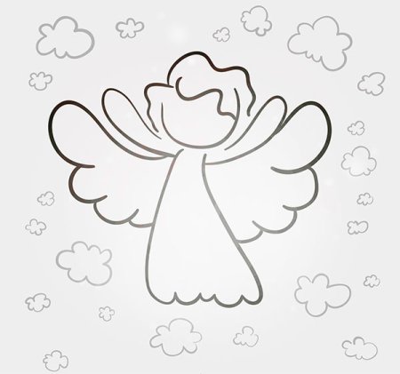 Ангел шаблон для рисования