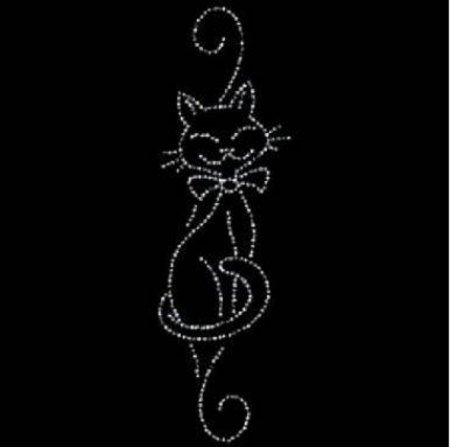 Кошка стразами трафарет