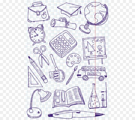 Черно белые школьные принадлежности