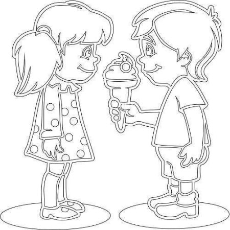 Трафарет мальчика и девочки