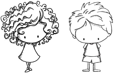 Раскраска девочка с кудрями