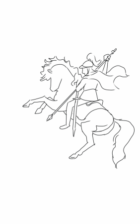 Икона Георгия Победоносца черно белая