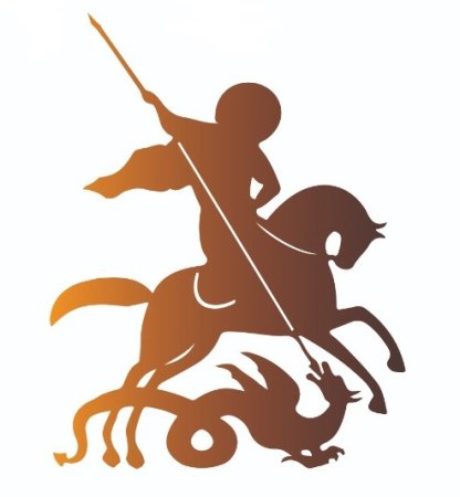 Георгий Победоносец убивает змея вектор