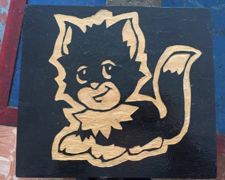 Чернолаковая резьба по фанере