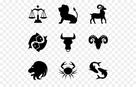Знаки зодиака черно белые