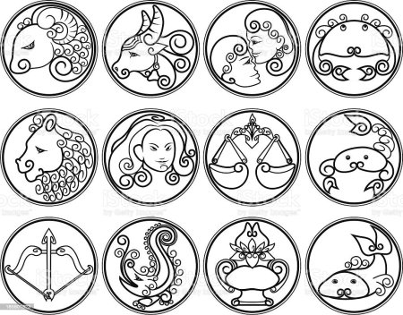 Знаки зодиака черно белые