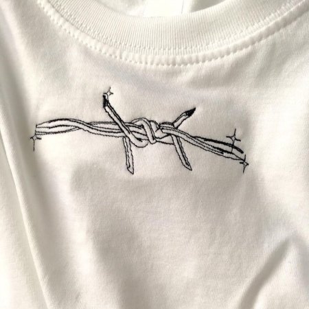 Вышивка мулине на футболке