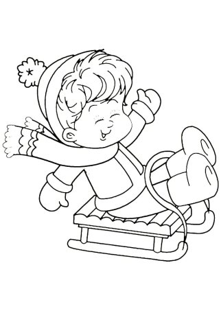 Зимние игры раскраска