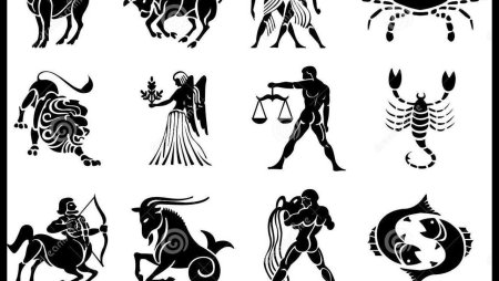 Знаки зодиака вектор черно белые