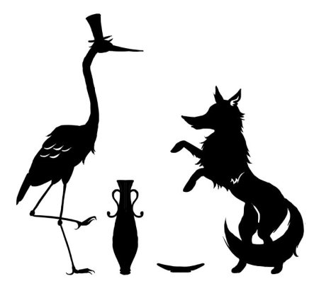 Силуэт бегущей лисы