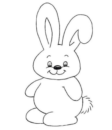 Зайчик раскраска для детей