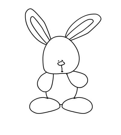 Контур зайца для раскрашивания
