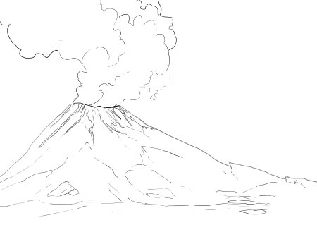 Вулкан раскраска для детей
