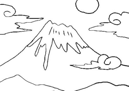 Извержение вулкана раскраска