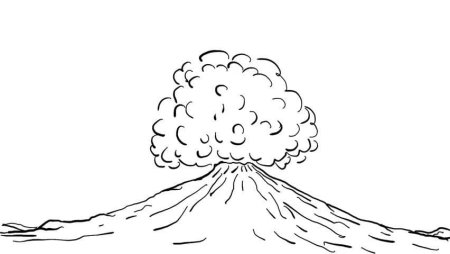 Вулкан раскраска для детей