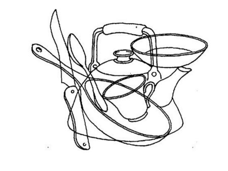 Наложенные контуры посуда