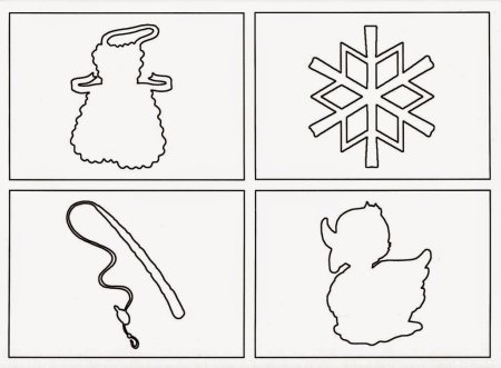 Контурные и цветные изображения предметов